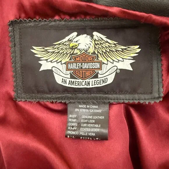 Harley-Davidson Genuine Leather Moto Jacket | Studded Detail | Women’s XL - Picture 9 of 12